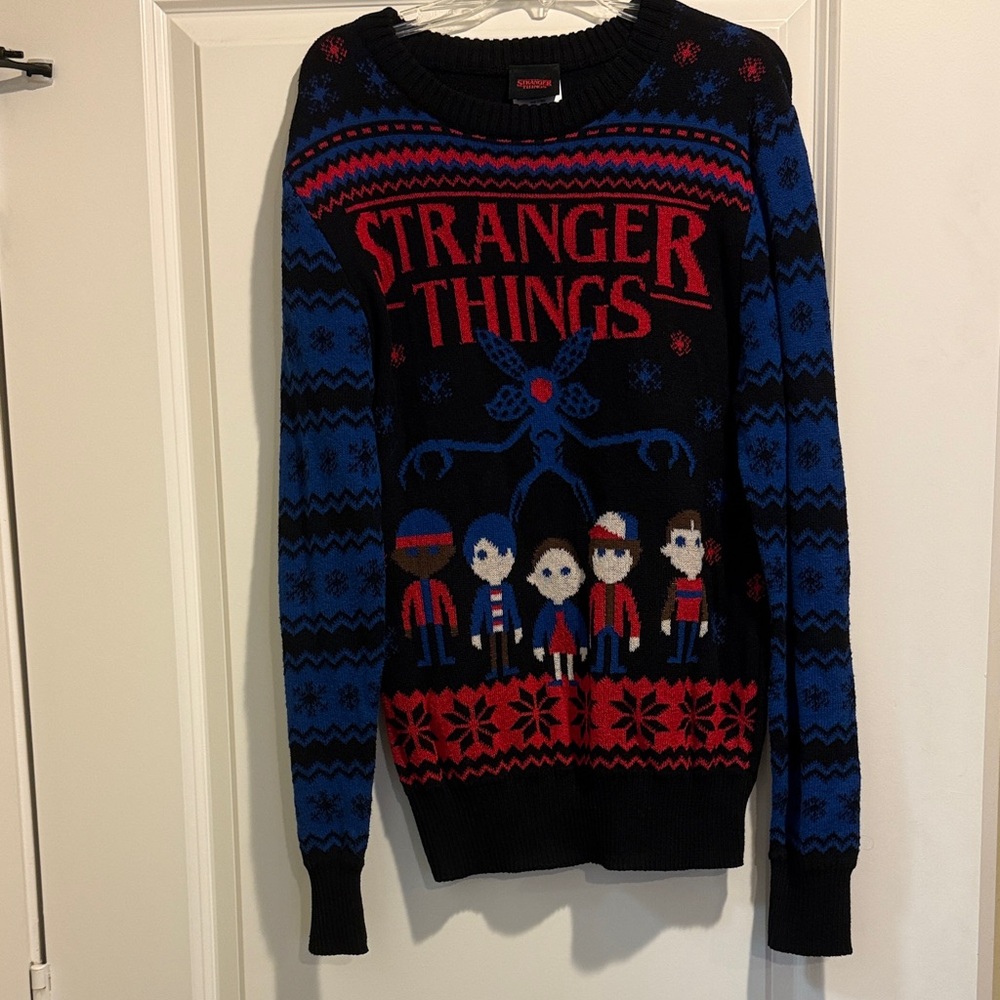 Black and Blue Stranger Things Sweater
